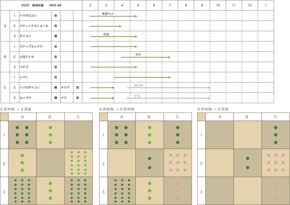 EXCELとイラレを使って清書した栽培計画